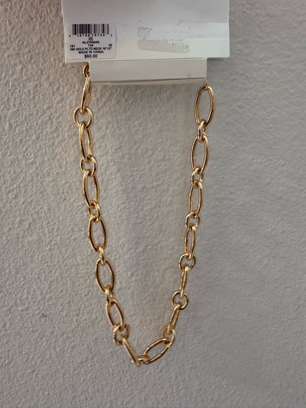 And Now This 18K Gold Plated Cable Chain Necklace 16+2 extender - Picture 3 of 4